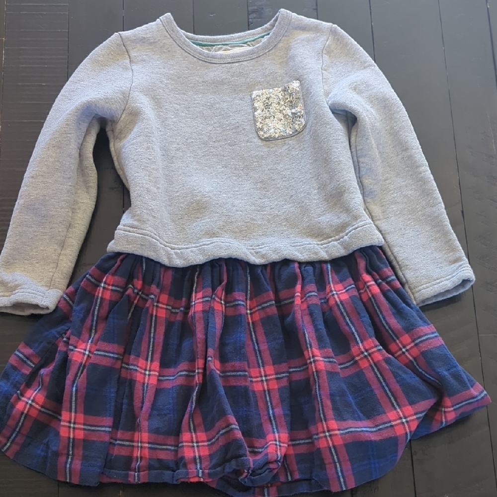 Mini Boden Layered Plaid Dress